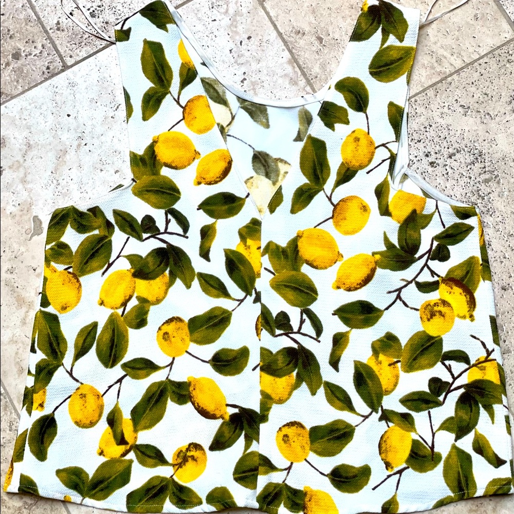 Zara Lemon Print Crop Top